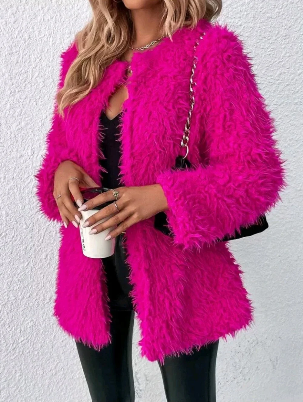 Front Fuzzy Coat Fall Winter Cloth For Women
